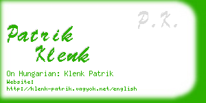 patrik klenk business card